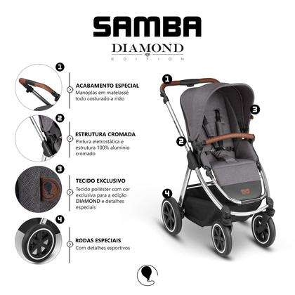 Imagem de Carrinho de Bebê Samba Diamond Asphalt (0-15kg) - ABC Design