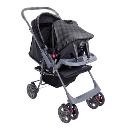 Imagem de Carrinho de bebê Topázio Travel System reclinável e dobravel com 5 posições, até 15kg Bandeja removível com porta objeto acompanho bebê conforto.