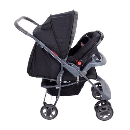 Imagem de Carrinho de bebê Topázio Travel System reclinável e dobravel com 5 posições, até 15kg Bandeja removível com porta objeto acompanho bebê conforto.