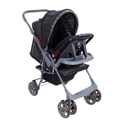Imagem de Carrinho de bebê Topázio Travel System reclinável e dobravel com 5 posições, até 15kg Bandeja removível com porta objeto acompanho bebê conforto.