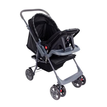 Imagem de Carrinho de bebê Topázio Travel System reclinável e dobravel com 5 posições, até 15kg Bandeja removível com porta objeto acompanho bebê conforto.