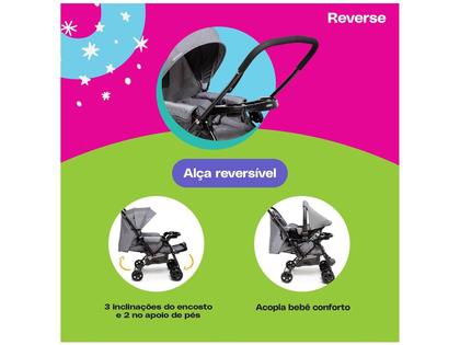 Imagem de Carrinho de Bebe Travel System Duo Reverse Cinza Rajado com Bebê Conforto - Cosco Kids