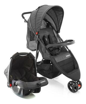 Imagem de Carrinho de Bebe Travel System Jetty Duo Preto Poá com Bebê Conforto - Cosco Kids