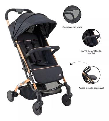 Imagem de Carrinho de Bebê ZAP Metal Cobre Burigotto Compacto Dobrável