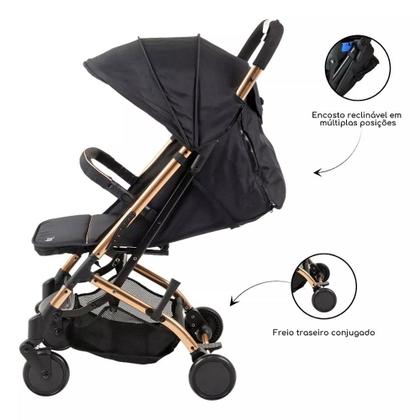 Imagem de Carrinho de Bebê ZAP Metal Cobre Burigotto Compacto Dobrável