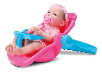 Imagem de Carrinho de Boneca 3 em 1 Rosa Bebê Conforto Cadeirinha Passeio Fixa Brinquedo Infantil Menina Original Divertoys Presente Criança