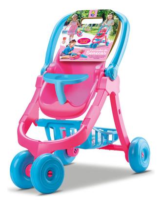 Imagem de Carrinho de Boneca 3 em 1 Rosa Bebê Conforto Cadeirinha Passeio Fixa Brinquedo Infantil Menina Original Divertoys Presente Criança