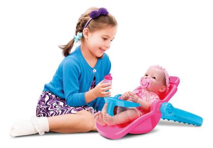 Imagem de Carrinho de Boneca 3 em 1 Rosa Bebê Conforto Cadeirinha Passeio Fixa Brinquedo Infantil Menina Original Divertoys Presente Criança