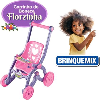 Imagem de Carrinho de Boneca Florzinha Rosa com Lilás CDB050 - Brinquemix