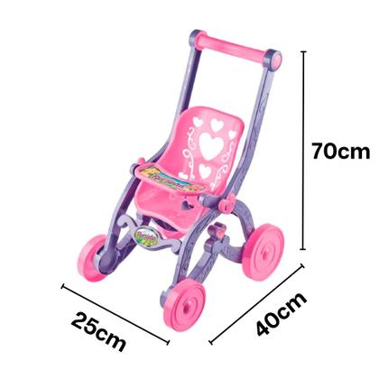 Imagem de Carrinho de Boneca Florzinha Rosa com Lilás CDB050 - Brinquemix