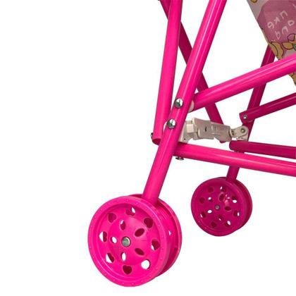 Imagem de Carrinho De Boneca Passeio Dobrável Menina Brinquedo Infantil Crianças Wellmix Rosa