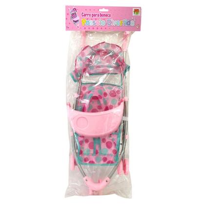 Imagem de Carrinho De Boneca Rosa Infantil Passeio Bebe Reborn Menina