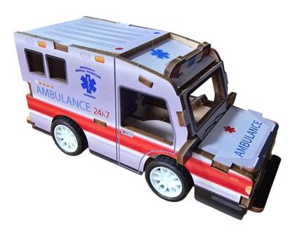 Imagem de Carrinho de Brinquedo Blocos de Montar Com Propulsão Ambulância Carro de Polícia Corrida Fórmula 1