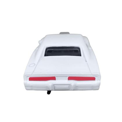 Imagem de Carrinho de Brinquedo Dodge Charger Branco Esportivo de Ferro a Fricção