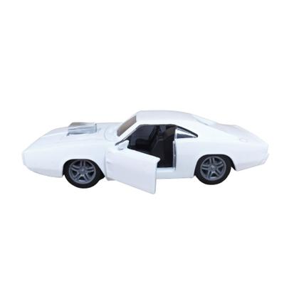 Imagem de Carrinho de Brinquedo Dodge Charger Branco Esportivo de Ferro a Fricção