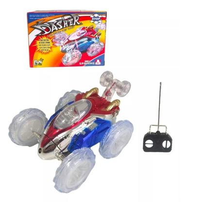 Imagem de Carrinho de Brinquedo Maluco com Controle Remoto Gira 360º com Luz Colorida e Som Full Vermelho