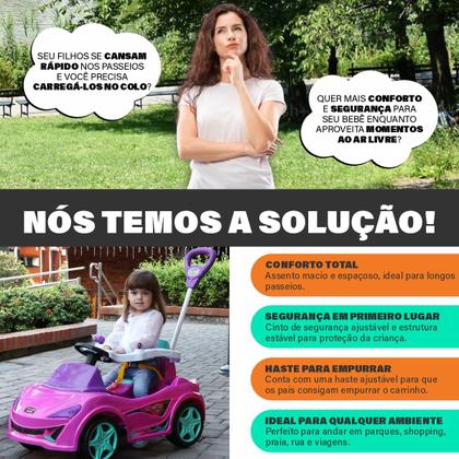 Imagem de Carrinho de Brinquedo Passeio MC Laram Andador Infantil Empurrador Quadriciclo Bebê Menino Menina