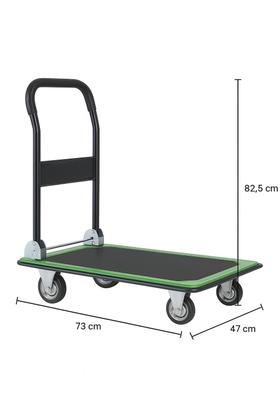 Imagem de Carrinho De Carga Dobravel Plataforma 150kg Aco Roda Macica Verde
