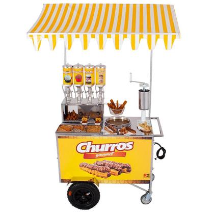 Imagem de Carrinho de Churros Gourmet R2 4 Doceiras e Masseira Fuso R0077