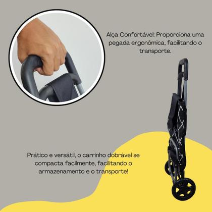 Imagem de Carrinho De Compras Carrinho De Feira Dobravel Super Leve