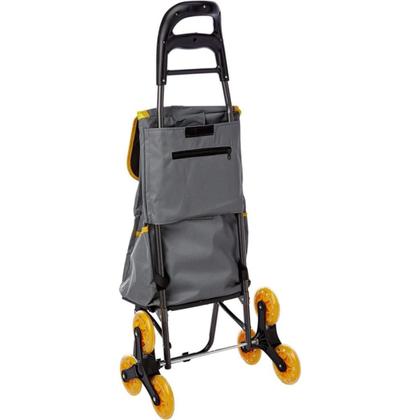 Imagem de Carrinho de Compras Dobrável 40kg  3 Rodas que Sobem Escadas com Facilidade, Ideal para Feira, Mercado e Transporte com Conforto