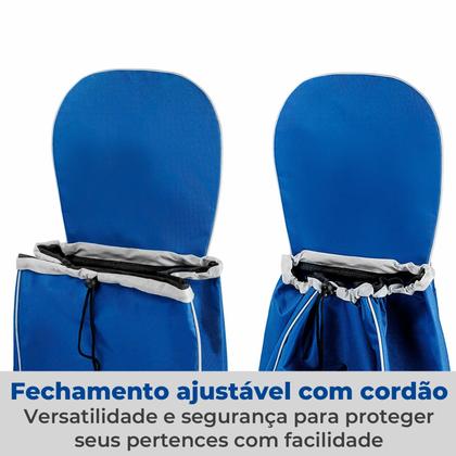 Imagem de Carrinho De Compras Feira Dobrável Com Rodas Suporta 30 Kg Duplo Compartimento