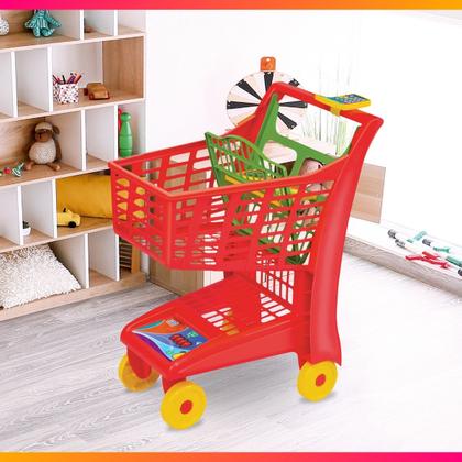 Imagem de Carrinho de Compras Infantil Market com Calculadora Mercado