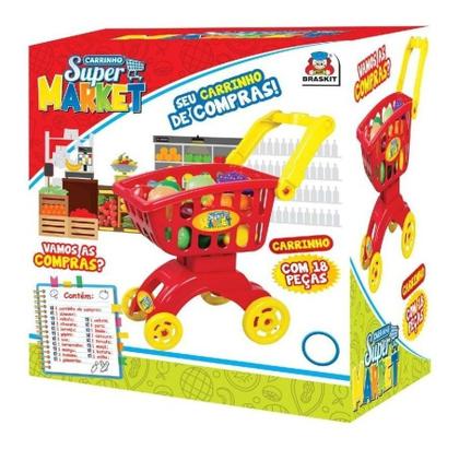 Imagem de Carrinho De Compras Infantil Super Market Vermelho 8703