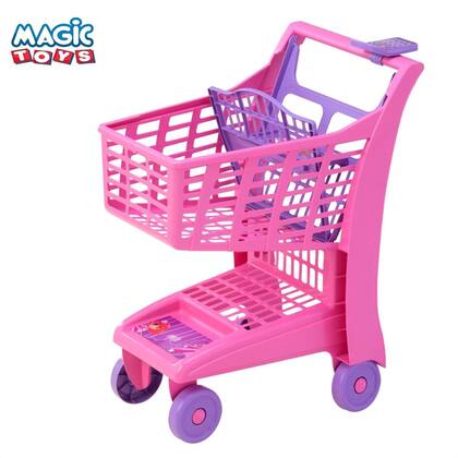Imagem de Carrinho de Compras Mercadinho Meninas Infantil com Rodinhas