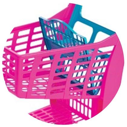 Imagem de Carrinho de Compras Mercadinho Meninas Infantil com Rodinhas