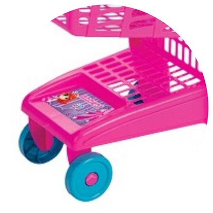 Imagem de Carrinho de Compras Mercadinho Meninas Infantil com Rodinhas