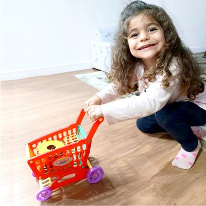 Imagem de Carrinho de Compras Mini Mercadinho com Rodinhas Kit com 2