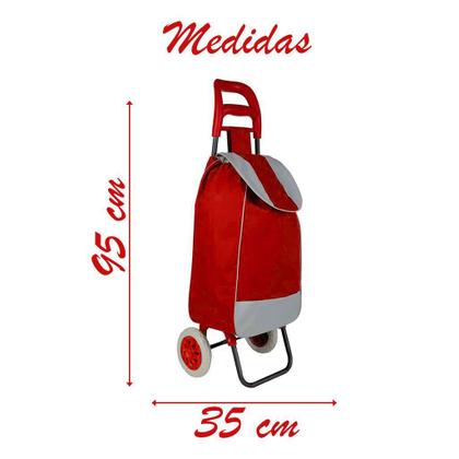 Imagem de Carrinho De Compras Vermelho Leve Tudo Feira Mercado Praia