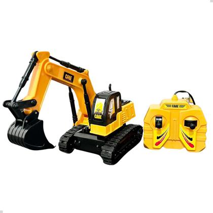 Imagem de Carrinho de Controle Com Fio Trator Escavadeira Move Pá Carro Brinquedo Meninos