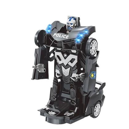 Imagem de Carrinho de Controle Remoto 2 em 1 Polícia Transformers Robô com Som e Luzes