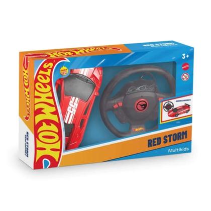 Imagem de Carrinho de Controle Remoto 4 Canais Hot Wheels 1:24 Vermelho Multikids - BR2471