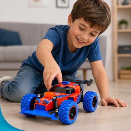 Imagem de Carrinho De Controle Remoto Alta Velocidade Com Design Esportivo E Luzes Pronta Entrega