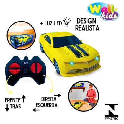 Imagem de Carrinho De Controle Remoto Camaro 7 Funções Super Carro Esportivo Infantil com LED nos Faróis Pneu Emborrachado