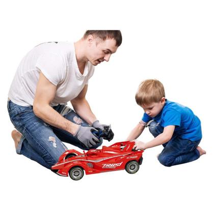 Imagem de Carrinho de Controle Remoto com 7 Funções Solta Fumaça com Luzes Grand Prix Crianças