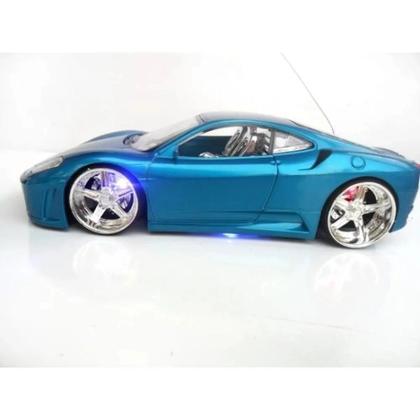 Imagem de Carrinho de Controle Remoto Ferrari com Led nas Rodas e Neon - Azul