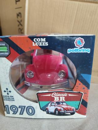 Imagem de Carrinho de controle remoto Fusca CLássico Retrô 1970 com luzes Polibrinq