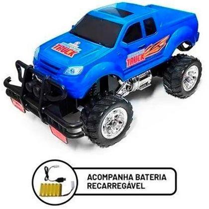 Imagem de Carrinho de Controle Remoto - Monster Truck - 7 Funções - Azul - Polibrinq