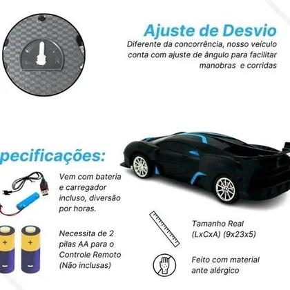 Imagem de Carrinho De Controle Remoto Preto Recarregavel Preto Com Azul