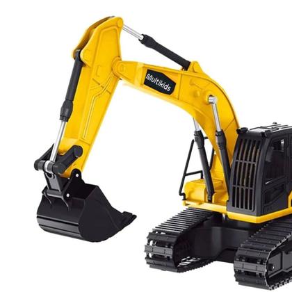 Imagem de Carrinho de Controle Remoto Retroescavadeira com Luzes Pá Rotação 360º Escala 1:24 Multikids