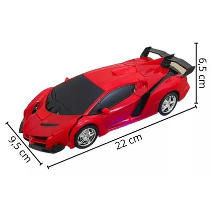 Imagem de Carrinho de controle Remoto Transforma em Robô Vermelho - Well Kids