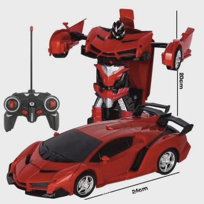 Imagem de Carrinho De Controle Remoto Transformers Robô Lamborghini vermelho.