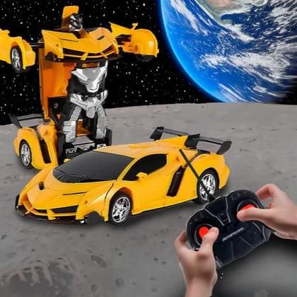 Imagem de Carrinho de Controle Remoto Transformers Vira Robo 2 em 1 Brinquedo infantil Criança Carro Veloz