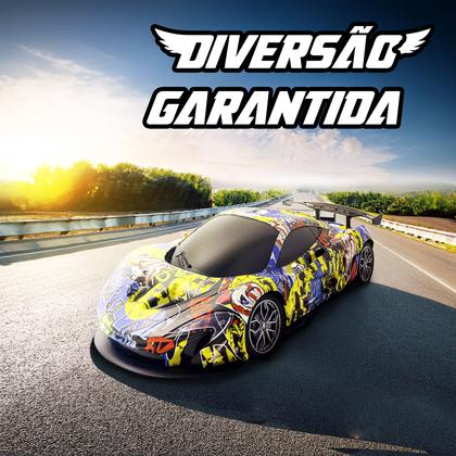 Imagem de Carrinho De Controle Remoto Vermelho e Azul Farol De Led Esportivo Para Crianças e Diversão Brinquedo Crianças SuperCars