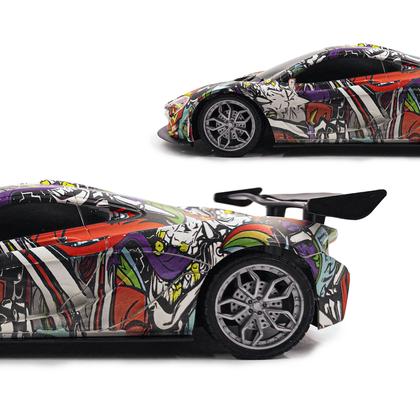 Imagem de Carrinho De Controle Remoto Vermelho e Azul Farol De Led Esportivo Para Crianças e Diversão Brinquedo Crianças SuperCars