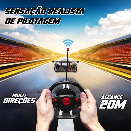Imagem de Carrinho De Controle Remoto Vermelho e Azul Farol De Led Esportivo Para Crianças e Diversão Brinquedo Crianças SuperCars